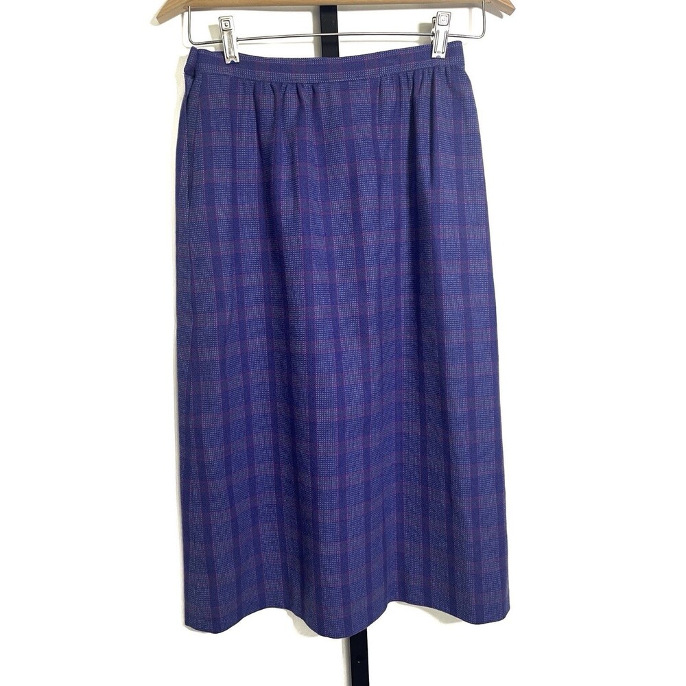 VTG Pendleton Plaid Skirt Size 8 Wool Purple Pink Classic Preppy Midi